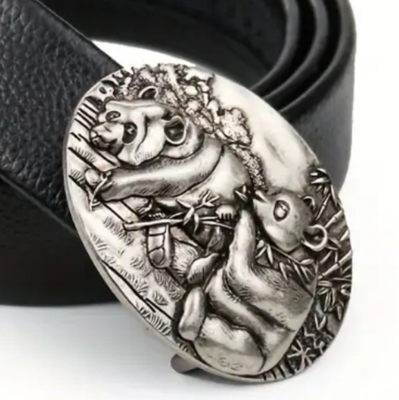 New silver Panda belt buckle - Picture 3 of 4